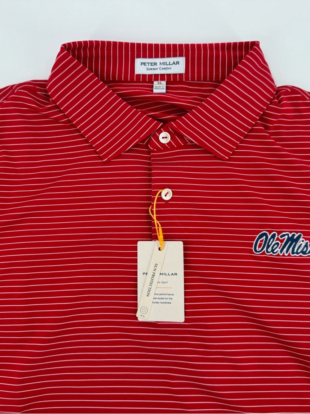 Ole Miss Rebels! Peter Millar Rebel Red "Hemlock Performance" Polo - XL - NWT
